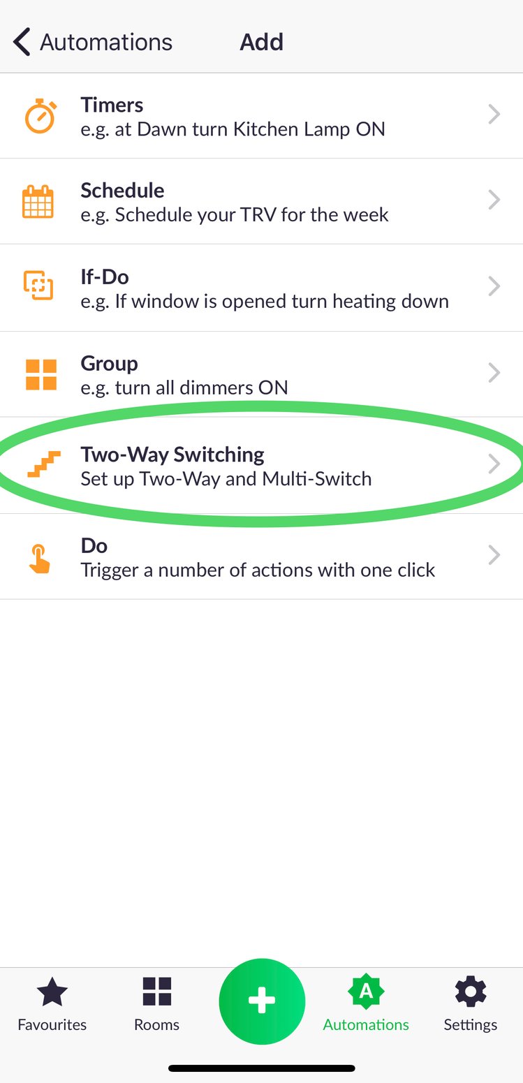 How to set up a "TWOWAY SWITCHING" Automation